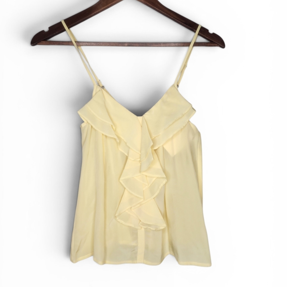 Urban Outfitters Silence + Noise Ruffled Silk Top In Yellow Size S